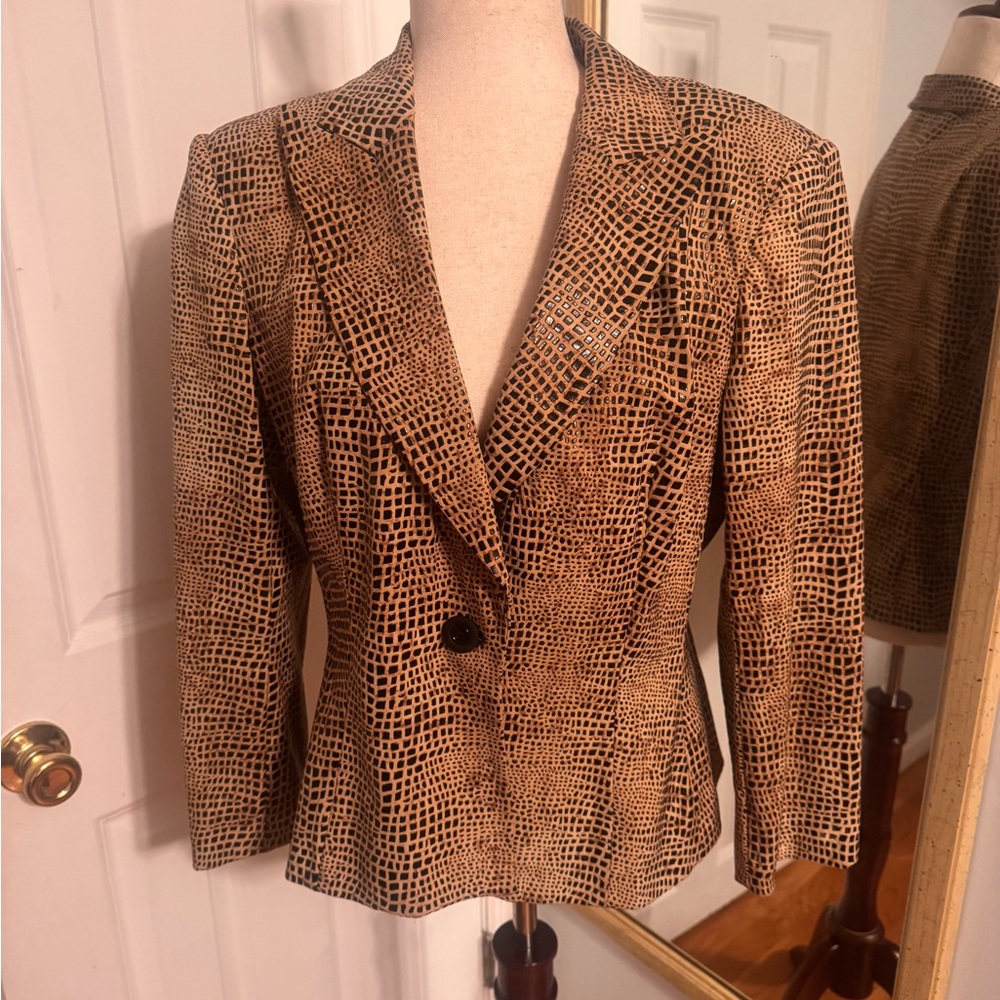 Vintage 1980's Faux Leather Snake Skin Blazer